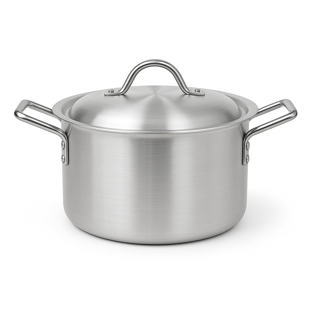 Aluminium Cookware Set – Durable Heavy-Duty Pots & Lids – طقم قدور ألومنيوم متين وعالي التحمل مع أغطية (5 قطع)