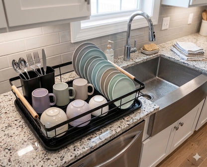 Dish Drying Rack for Kitchen Counter رف تجفيف الاطباق