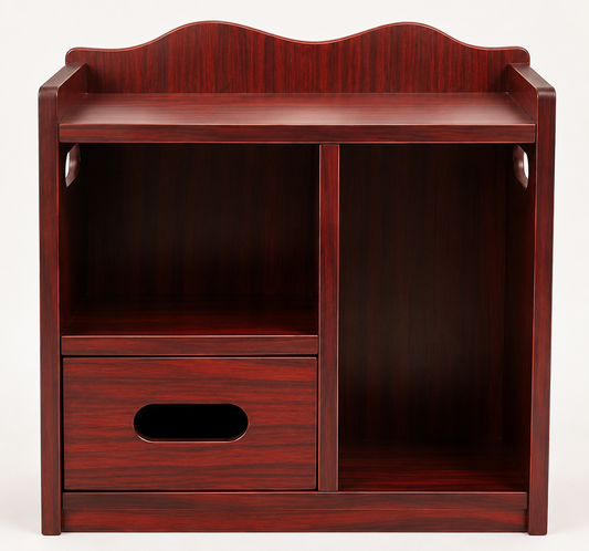 Wooden Quran Storage Rack / Tissue Box & Prayer Essentials Organizer حامل مصحف خشبي مع حامل علبة مناديل