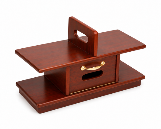 Wooden Quran Storage Rack / Tissue Box & Prayer Essentials Organizer حامل مصحف خشبي مع حامل علبة مناديل